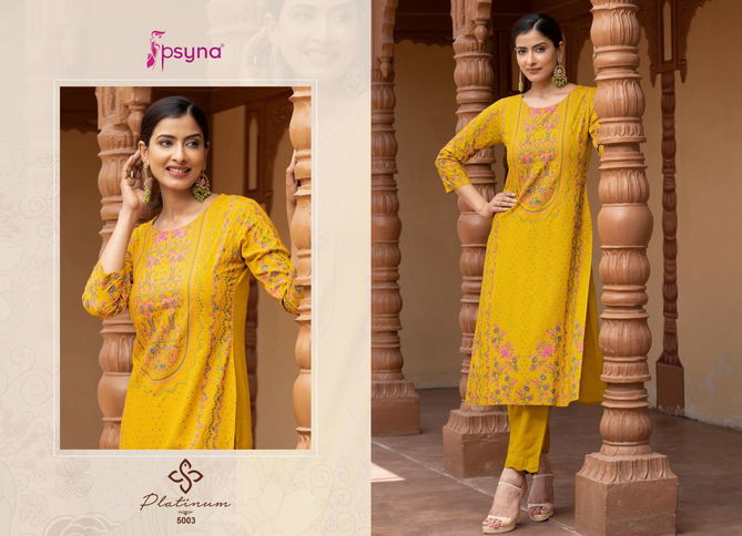 Psyna Platinum Vol 5 Wholesale Printed Kurtis Catalog